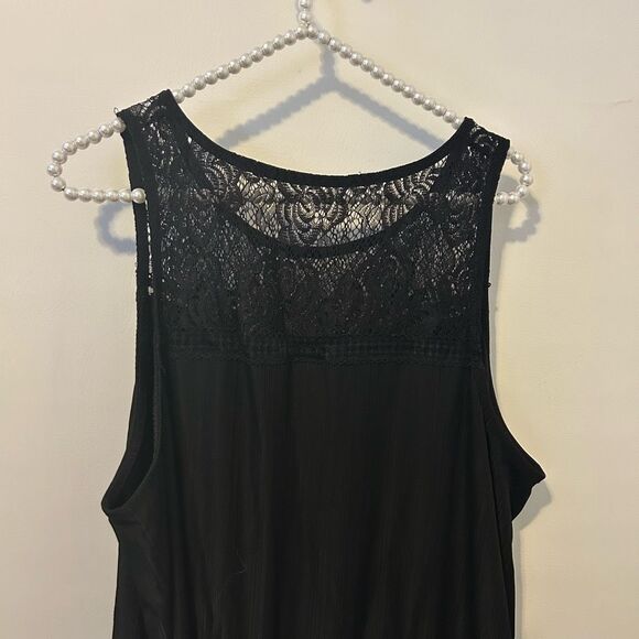 Torrid Georgette Embellished Mock Neck Tunic Tank Black 2X black whimsigoth goth - Picture 10 of 16